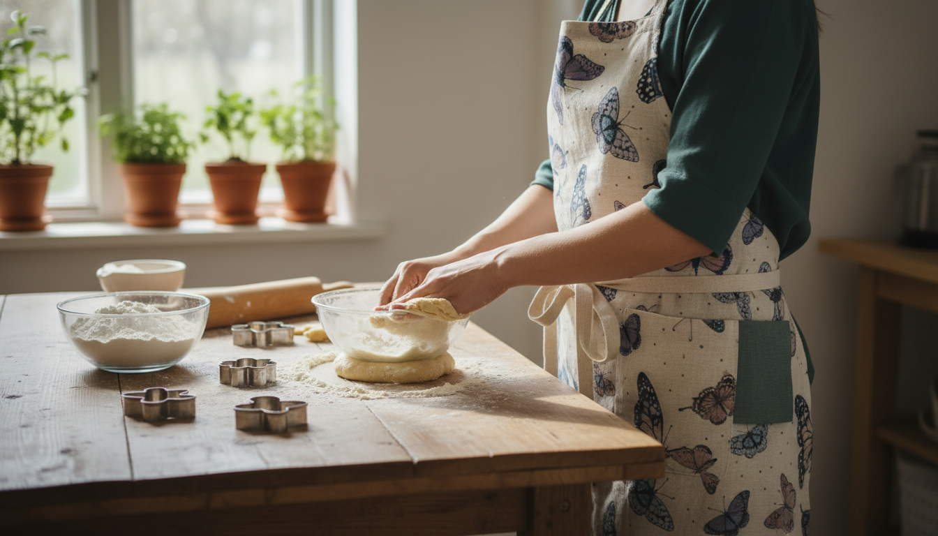 Butterfly Linen Waist Apron With Built-In Hand-Wipe