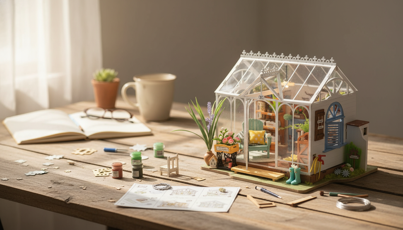 Dreamy Garden House Miniature Kit: DIY Greenhouse Dollhouse
