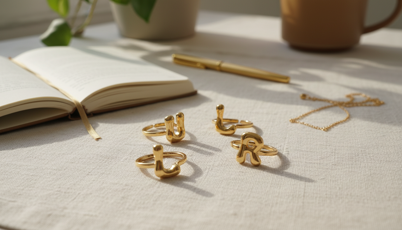 Personalized Gold-Plated Alphabet Rings for Everyday Style