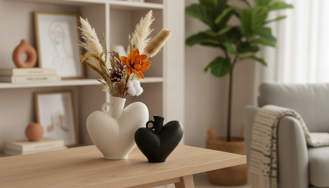 Matte Heart Ceramic Vase Styling for Modern Rooms