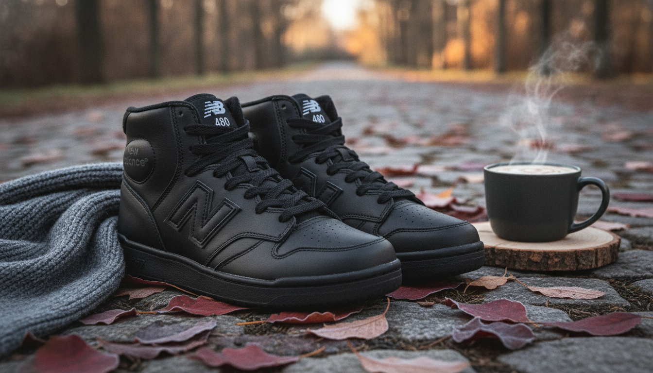 New Balance Women’s Black Leather Sneakers for Cold Days