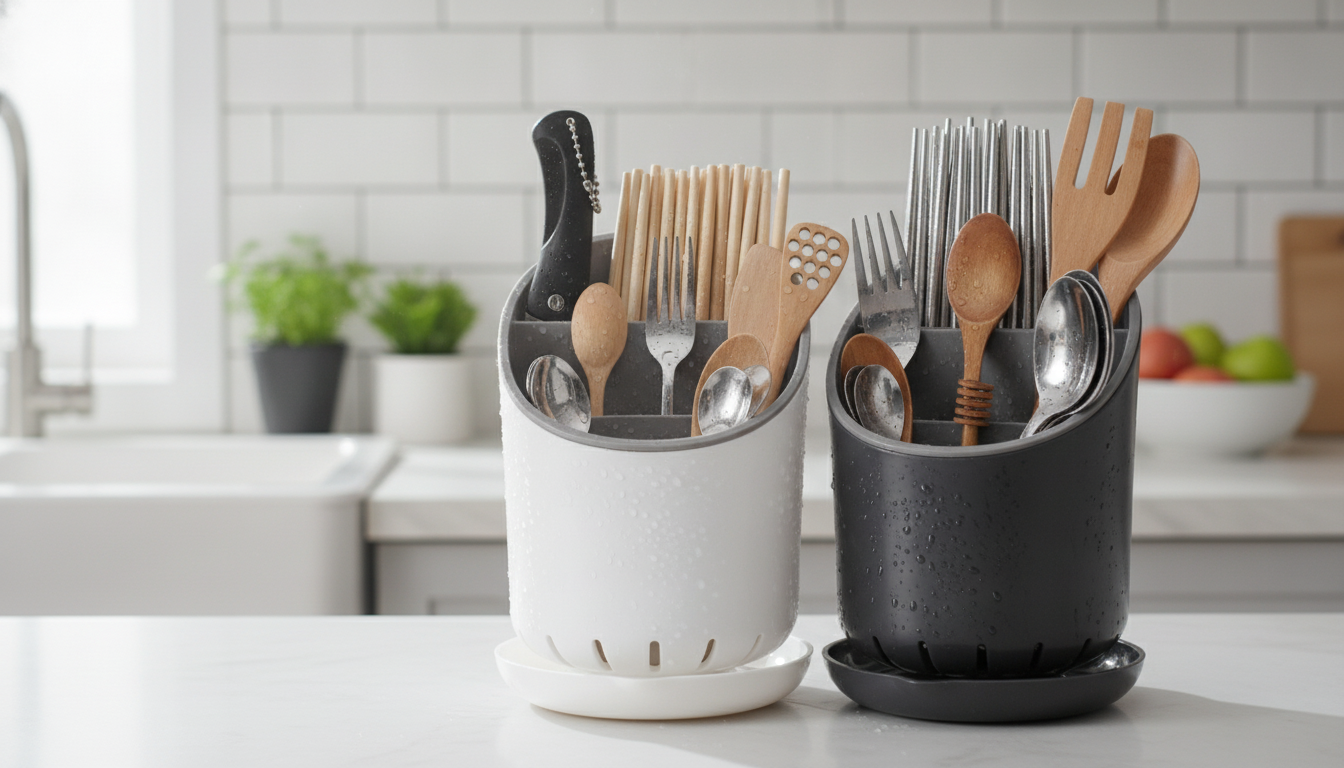 Drainage Cutlery Holder: Neat, Dry Utensils Fast