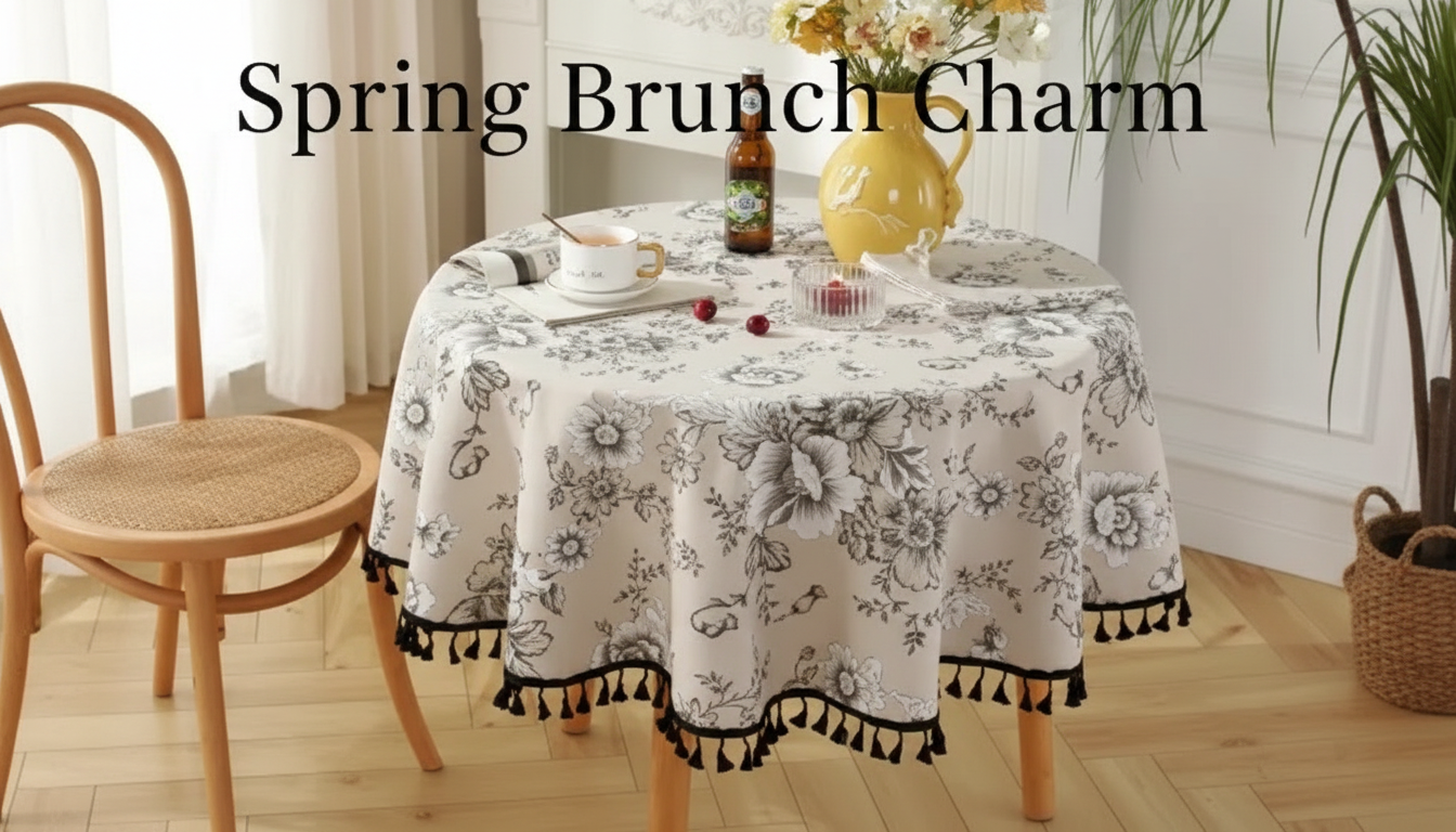 Floral Round Tassel Tablecloth for Cozy Everyday Tables