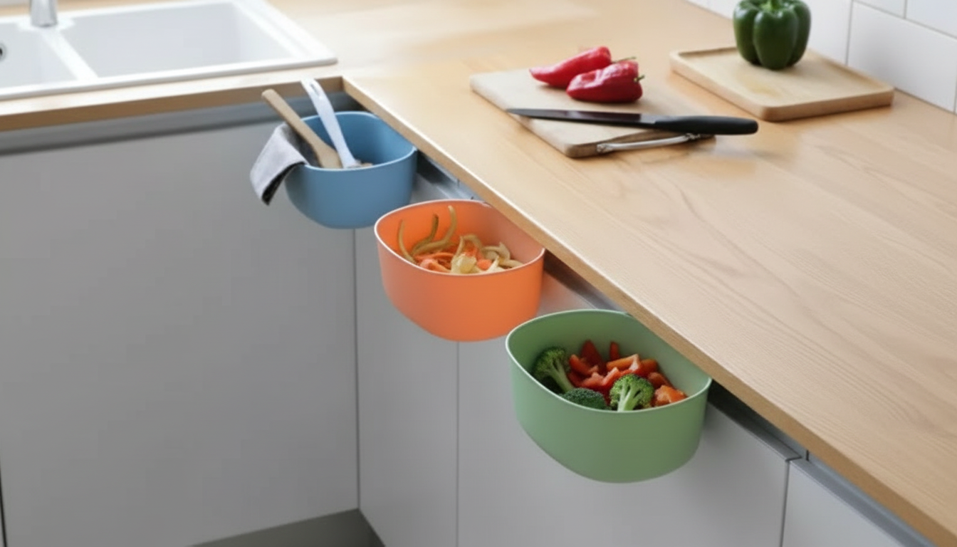 Hanging Kitchen Waste Bin: Compact Cabinet-Door Trash