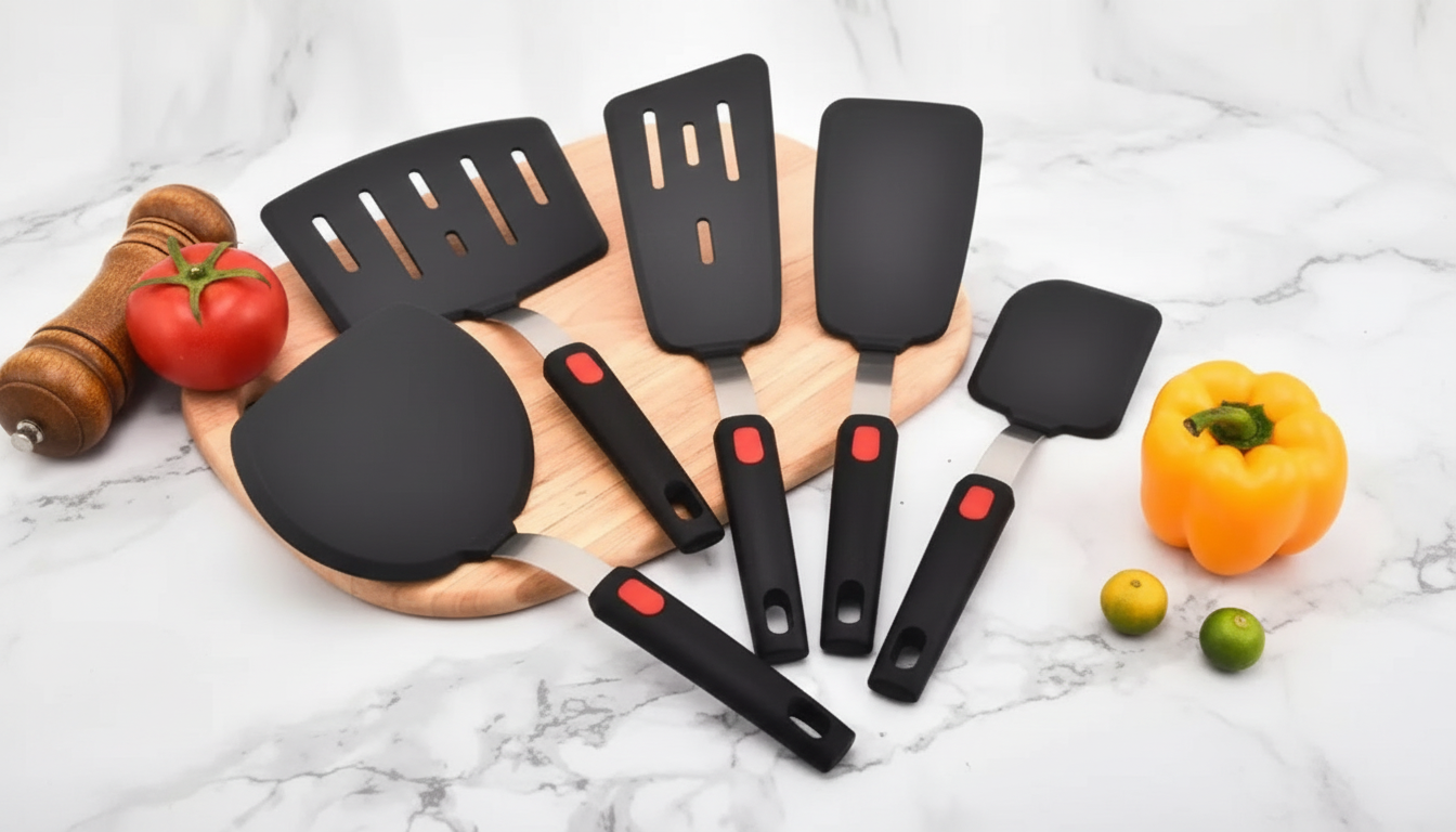 Non-Stick Safe Spatula Set: Silicone + Steel Core