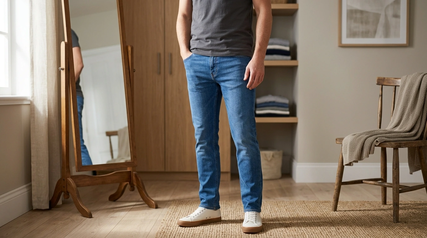 Calvin Klein Men's Blue Slim Fit Jeans: Fit & Care