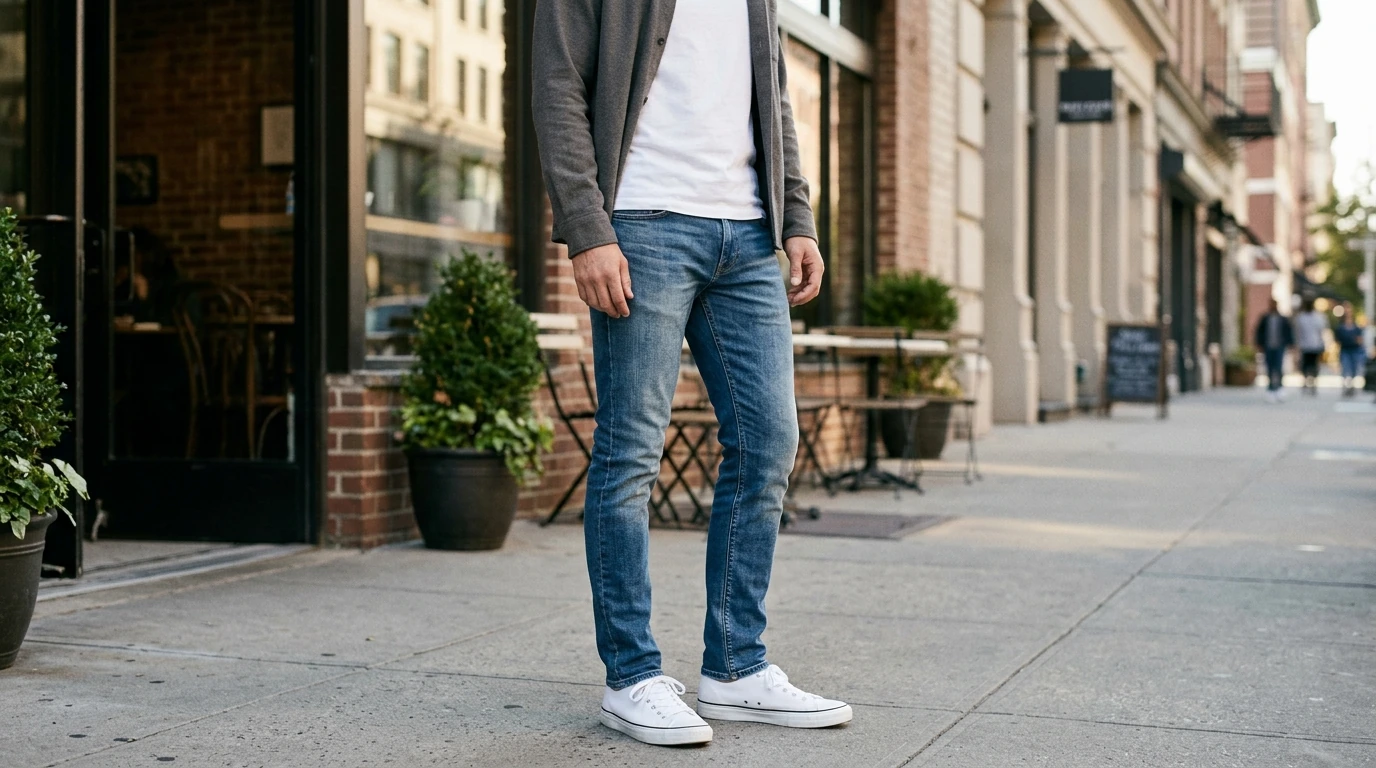 GUESS Worn-Out Slim Fit Jeans: Blue Wash Style & Fit