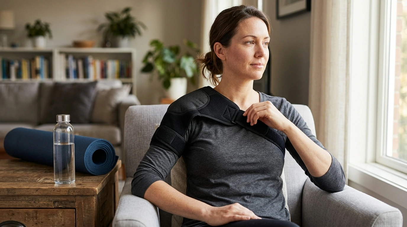 Heated Shoulder Massage Brace: Adjustable Relief at Home