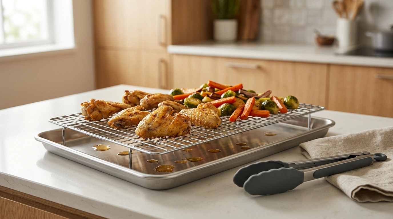 Stainless Steel Tray & Rack Set for Crisp Roasts